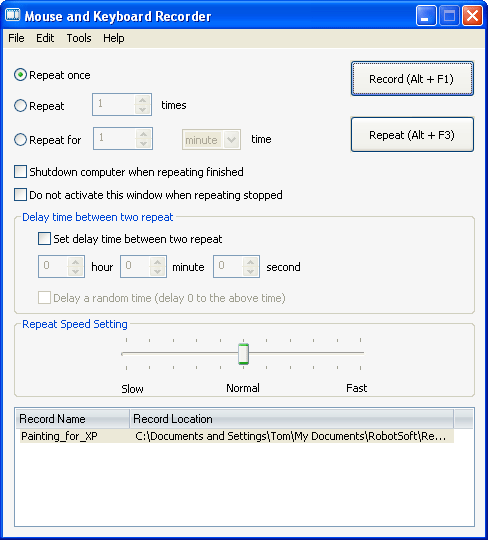 Mouse and Keyboard Recorder screenshot Mouse and Keyboard Recorder screenshot