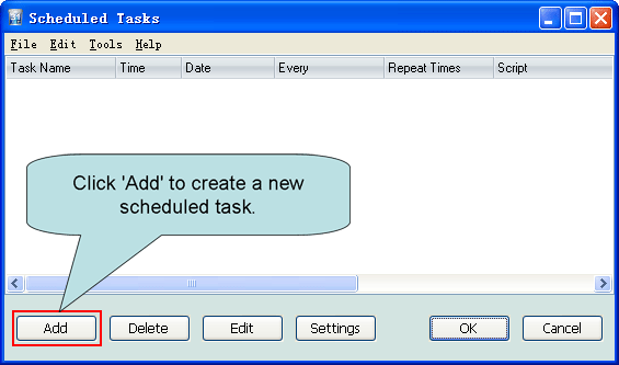 Create a new scheduled task Create a new scheduled task