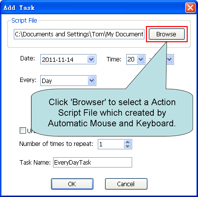 Select Action Script File Select Action Script File